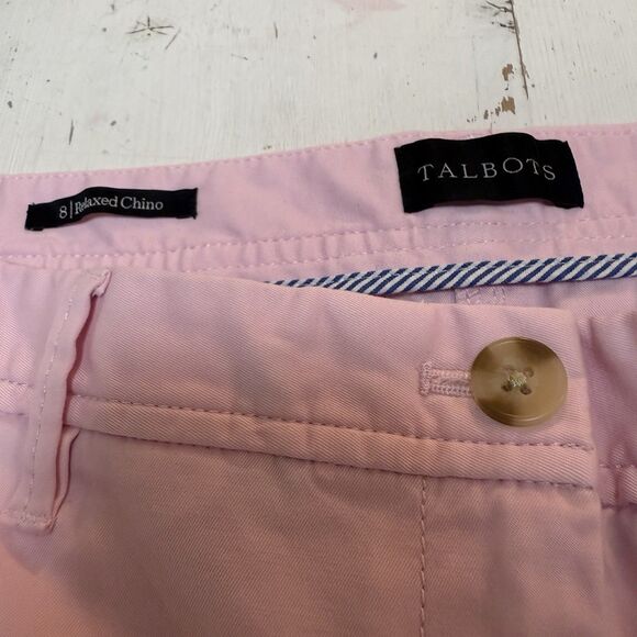Talbots Pants Womens 8 Primrose Pink Relaxed Chino Tapered Leg Stretch Pockets - Picture 5 of 9